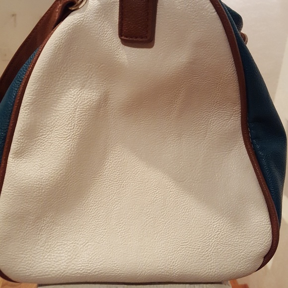 EUC Steve Madden Teal/white Satchel handbag - Picture 2 of 8